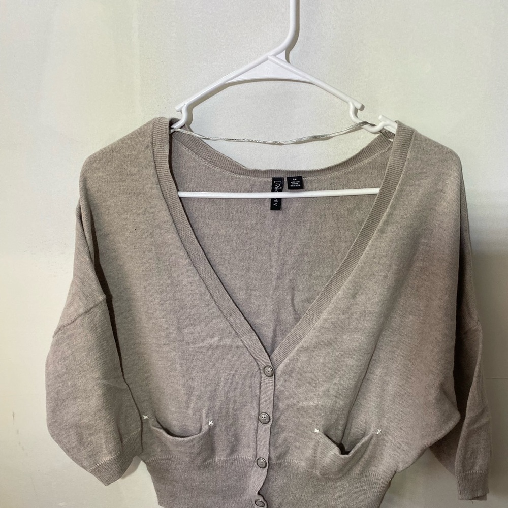 Boho Cropped V Neck Cardigan